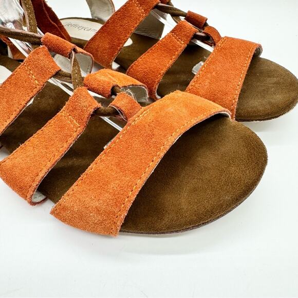 Jeffrey Campbell Redondo Caged Suede Gladiator Tassel Tie Sandal Orange Size 7.5 - Picture 4 of 13
